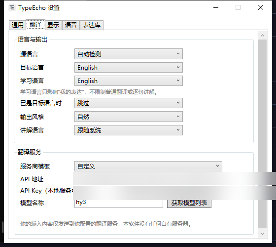 翻译设置